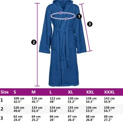 vidaXL Badjas KINN Blauw S Katoen