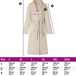 vidaXL Badjas zonder Kap Beige s Flanel
