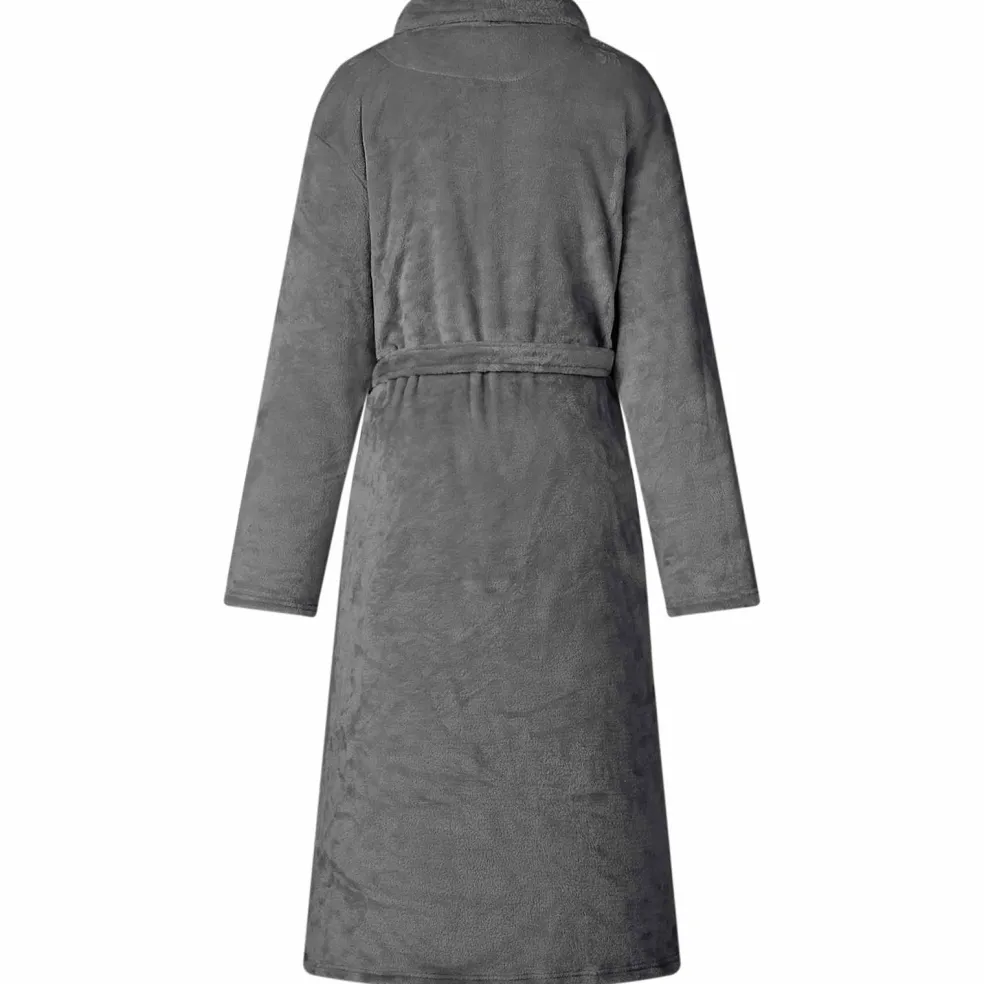 vidaXL Badjas zonder Kap Donkergrijs s Flanel