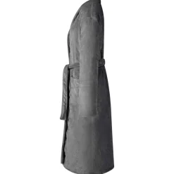 vidaXL Badjas zonder Kap Donkergrijs s Flanel