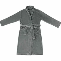 vidaXL Badjas zonder Kap Donkergrijs s Flanel