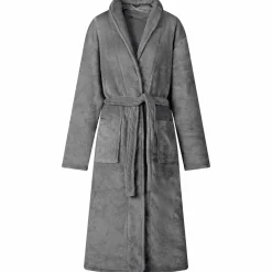vidaXL Badjas zonder Kap Donkergrijs s Flanel