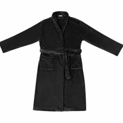 vidaXL Badjas zonder Kap Zwart s Flanel