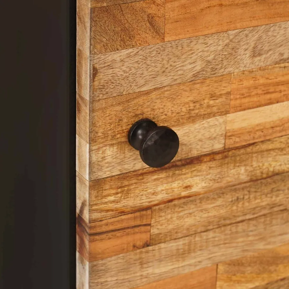 vidaXL Badkamer Hangkast Naturel 38 x 33 x 48 cm Massief Mango Hout