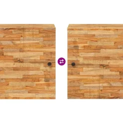 vidaXL Badkamer Hangkast Naturel 38 x 33 x 48 cm Massief Mango Hout