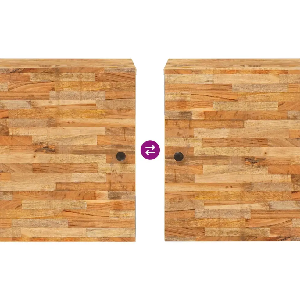 vidaXL Badkamer Hangkast Naturel 38 x 33 x 48 cm Massief Mango Hout