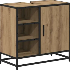 vidaXL Badkamerkast Artisan Eiken 65 x 33 x 60 cm Bewerkt hout