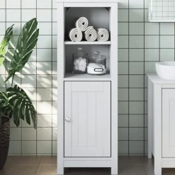 vidaXL Badkamerkast BERG 40x34x110 cm massief grenenhout wit