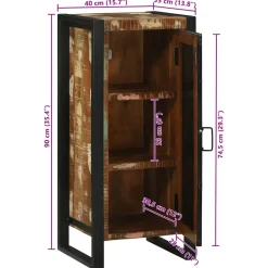 vidaXL Badkamerkast Bruin 40 x 35 x 90 cm Massief Gerecycled Hout