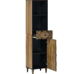 vidaXL Badkamerkast Bruin 38 x 33 x 160 cm Massief Mango Hout