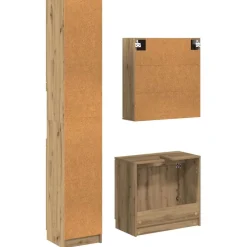 vidaXL Badkamerkastenset 3 st Artisan Eiken Bewerkt hout