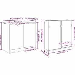 vidaXL Badkamerkastenset 3 st Artisan Eiken Bewerkt hout