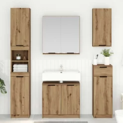 vidaXL Badkamerkastenset 3 st Artisan Eiken Bewerkt hout