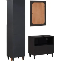 vidaXL Badkamerkastenset 3 st Massief Mango Hout