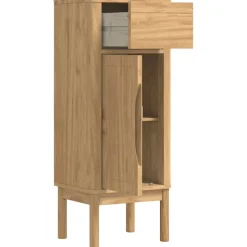 vidaXL Badkamerkast FLORO Wasbruin 35 x 30 x 90 cm Massief Vurenhout