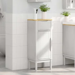 vidaXL Badkamerkast FLORO Wit 35 x 30 x 90 cm Massief Vurenhout