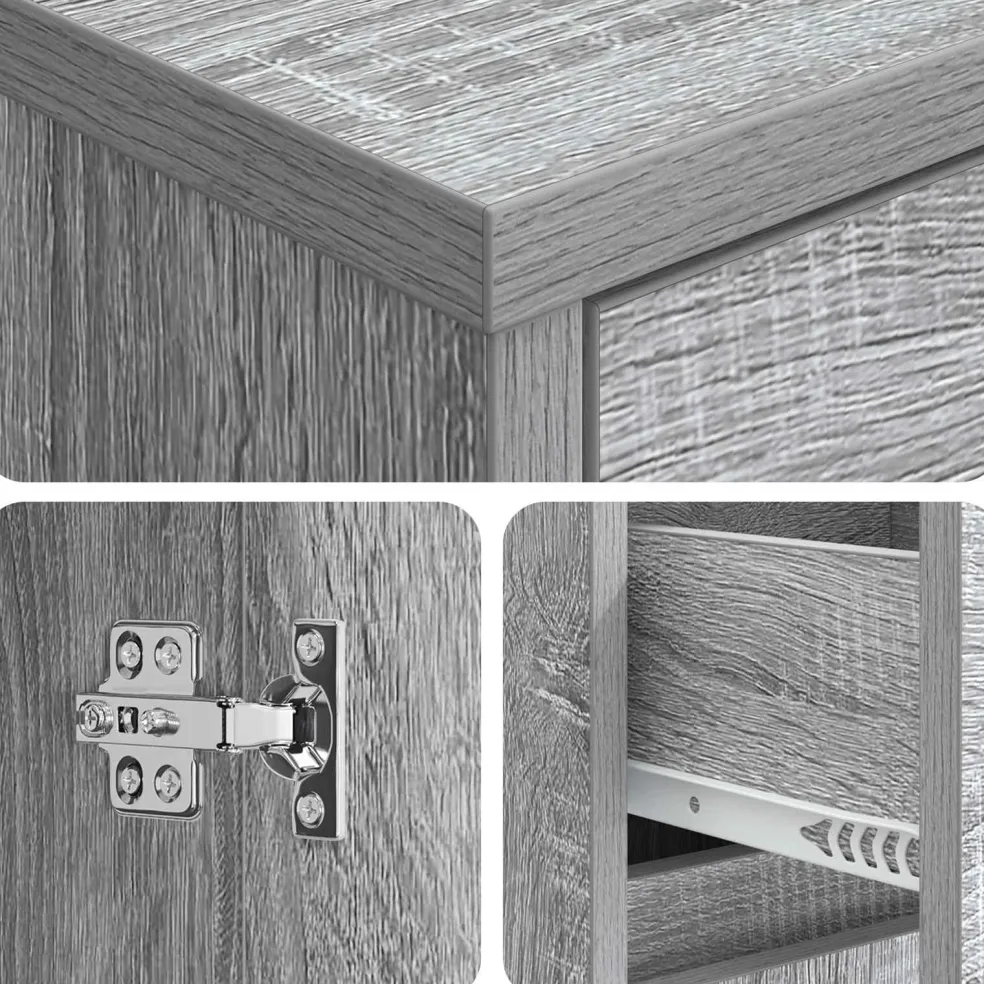 vidaXL Badkamerkast Grijs Sonoma 30 x 33 x 190 cm Bewerkt hout