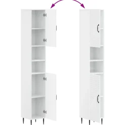 vidaXL Badkamerkast met Open Plank HAARLEM Hoogglans Wit