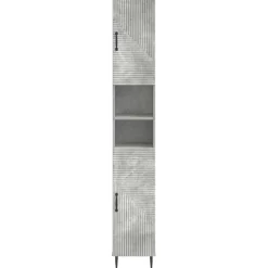 vidaXL Badkamerkast met Open Plank HAARLEM Betongrijs 30 x 31 x 190 cm