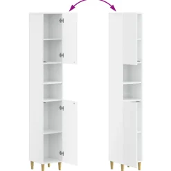vidaXL Badkamerkast met Open Plank ARNHEM Hoogglans Wit