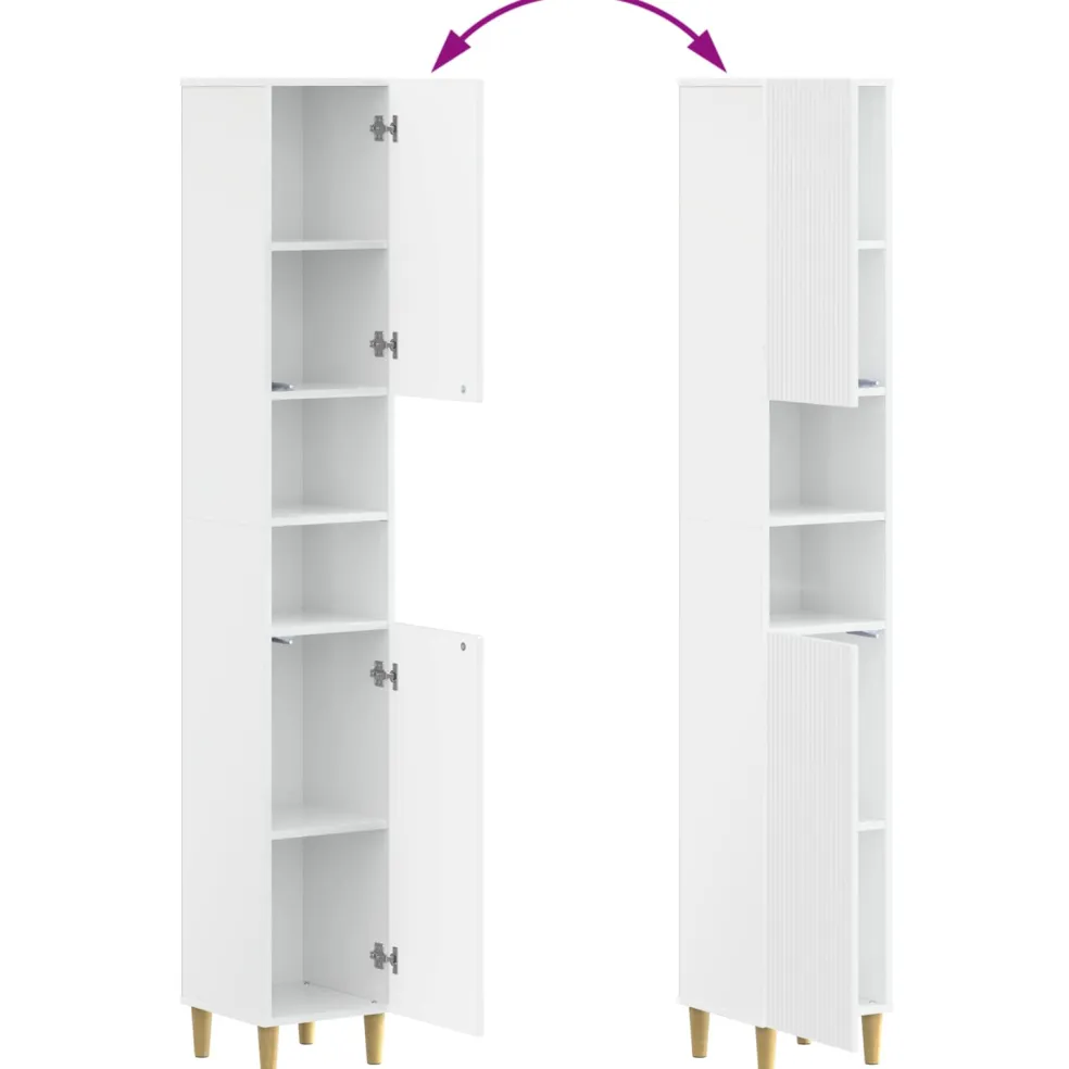 vidaXL Badkamerkast met Open Plank ARNHEM Hoogglans Wit