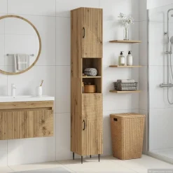 vidaXL Badkamerkast met Open Plank HAARLEM Artisanaal eiken