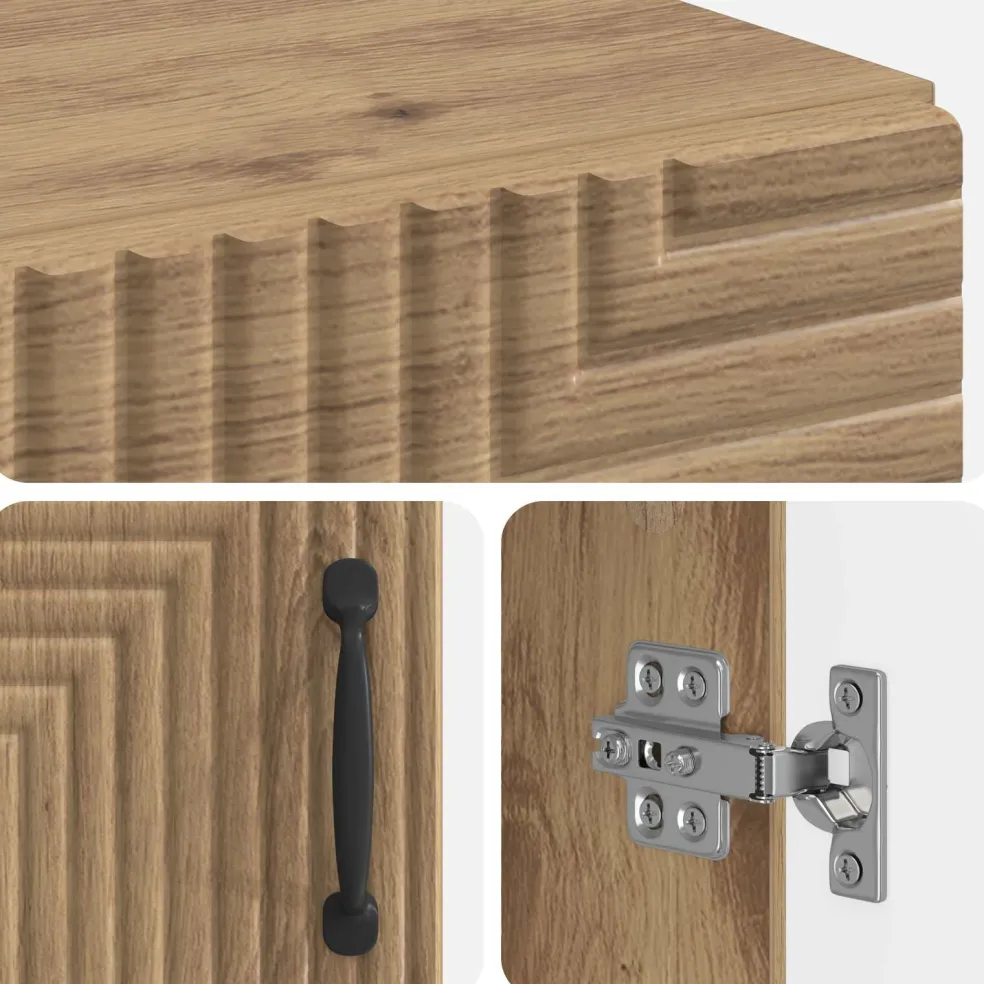 vidaXL Badkamerkast met Open Plank HAARLEM Artisanaal eiken
