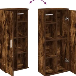 vidaXL Badkamerkast met rolhouder 39x22x90 cm gerookt eikenkleurig