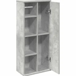vidaXL Badkamerkast met rolhouder 39x22x90 cm betongrijs