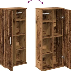 vidaXL Badkamerkast met rolhouder 39x22x90 cm oud houtkleurig