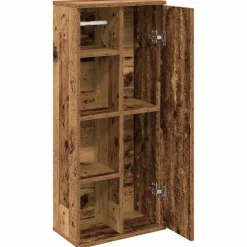 vidaXL Badkamerkast met rolhouder 39x22x90 cm oud houtkleurig