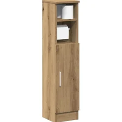 vidaXL Badkamerkast met rolhouder 20,5x22x90 cm artisanaal eikenkleur