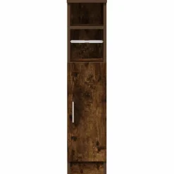 vidaXL Badkamerkast met rolhouder 20,5x22x90 cm gerookt eikenkleurig
