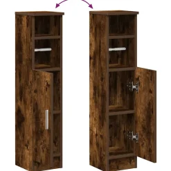 vidaXL Badkamerkast met rolhouder 20,5x22x90 cm gerookt eikenkleurig