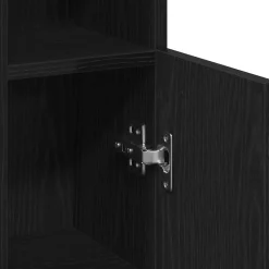 vidaXL Badkamerkast met rolhouder 20,5x22x90 cm zwart