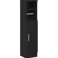 vidaXL Badkamerkast met rolhouder 20,5x22x90 cm zwart