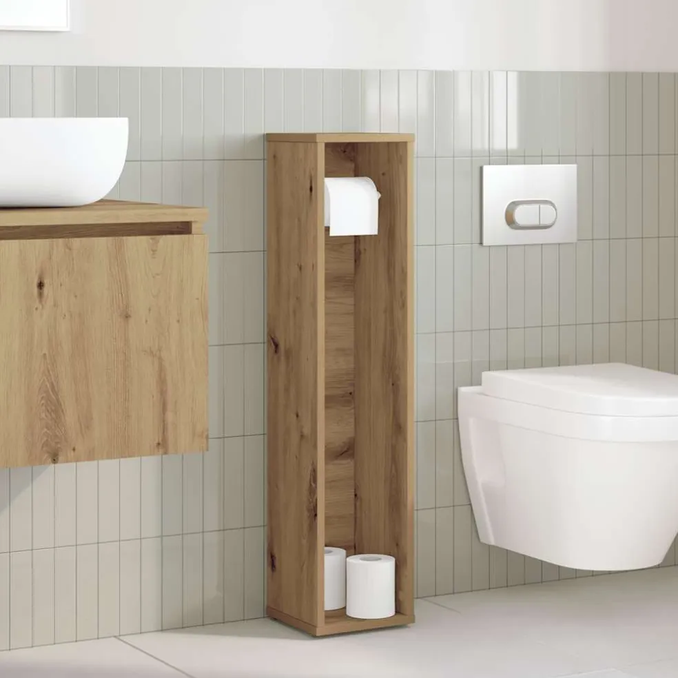 vidaXL Badkamerkast met rolhouder Artisan Oak 20,5x20x90 cm
