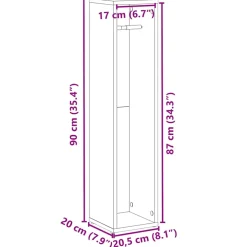 vidaXL Badkamerkast met rolhouder Artisan Oak 20,5x20x90 cm