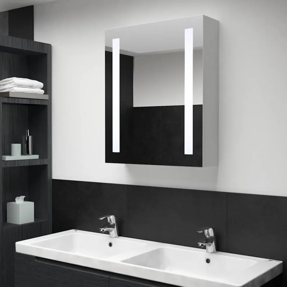 vidaXL Badkamerkast met spiegel en LED 50x13x70 cm