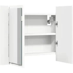 vidaXL Badkamerkast met spiegel en LED 60x12x45 cm acryl wit