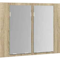 vidaXL Badkamerkast met spiegel LED 60x12x45 acryl sonoma eikenkleurig
