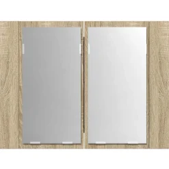 vidaXL Badkamerkast met spiegel LED 60x12x45 acryl sonoma eikenkleurig