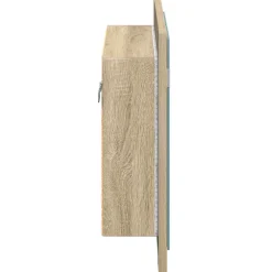 vidaXL Badkamerkast met spiegel LED 60x12x45 acryl sonoma eikenkleurig