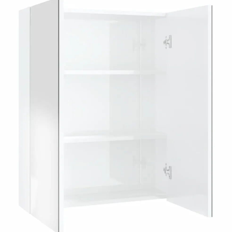 vidaXL Badkamerkast met spiegel 60x15x75 cm MDF glanzend wit