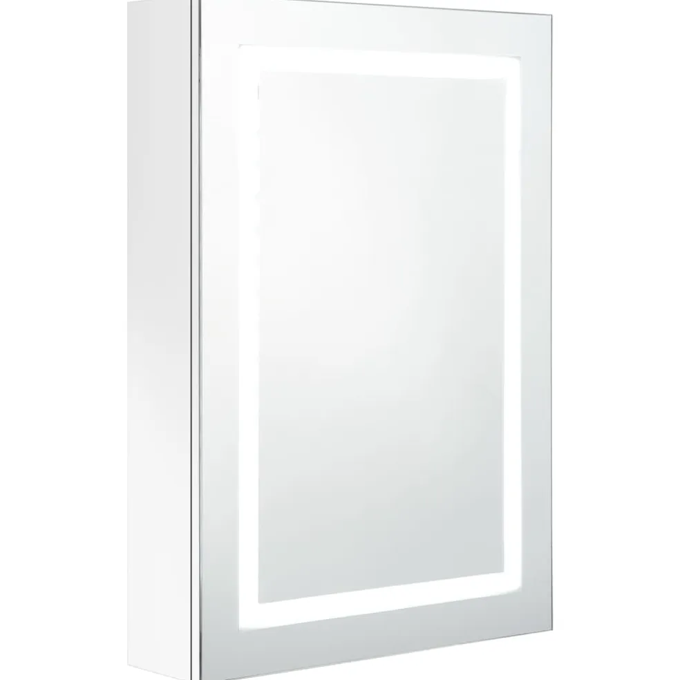vidaXL Badkamerkast met spiegel en LED 50x13x70 cm glanzend wit