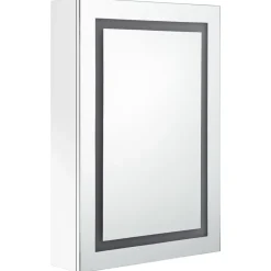 vidaXL Badkamerkast met spiegel en LED 50x13x70 cm glanzend wit