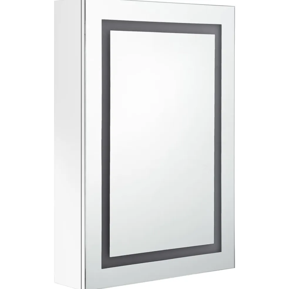 vidaXL Badkamerkast met spiegel en LED 50x13x70 cm glanzend wit