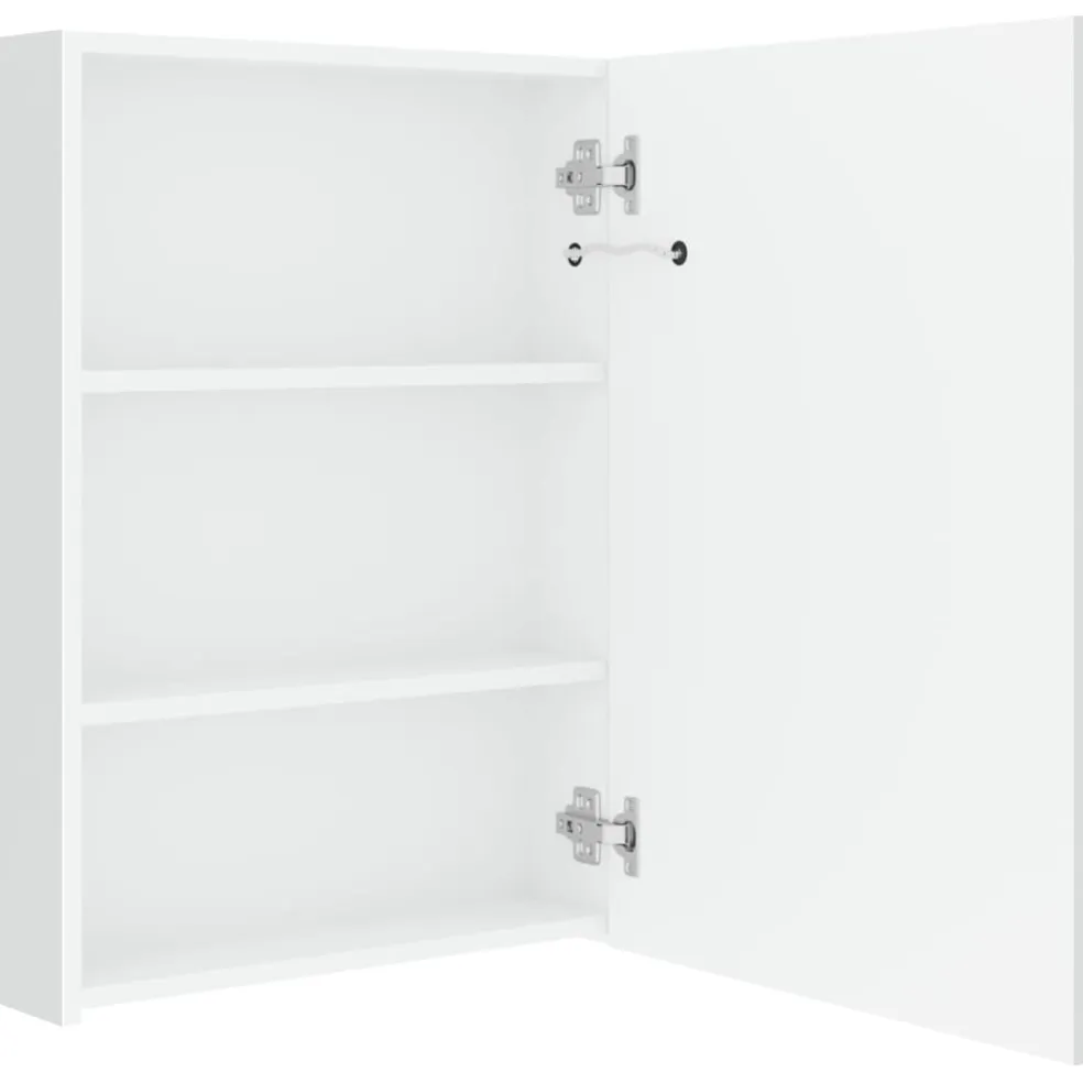vidaXL Badkamerkast met spiegel en LED 50x13x70 cm glanzend wit