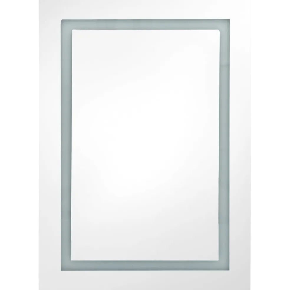 vidaXL Badkamerkast met spiegel en LED 50x13x70 cm glanzend wit