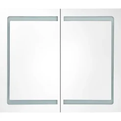 vidaXL Badkamerkast met spiegel en LED 80x12x68 cm betongrijs